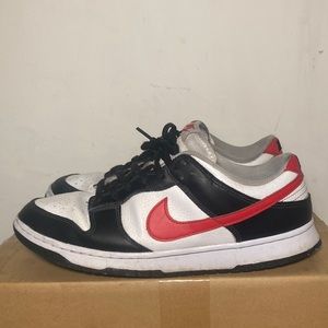 NIKE DUNK LOW PANDA RED SWOOSH